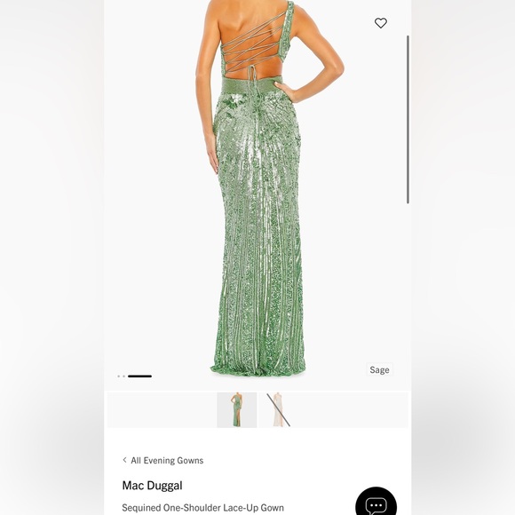 Sage Green Sequin Evening Gown - Picture 2 of 3